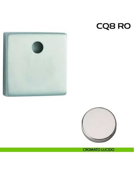Bocchetta quadrata con foro asse per cilindretti con codolo 50x50 mm Reguitti CQ8RO lucido