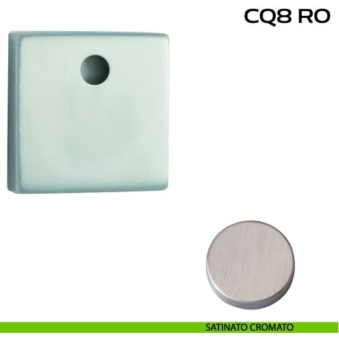 Bocchetta quadrata con foro asse per cilindretti con codolo 50x50 mm Reguitti CQ8RO satinato