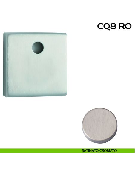 Bocchetta quadrata con foro asse per cilindretti con codolo 50x50 mm Reguitti CQ8RO satinato