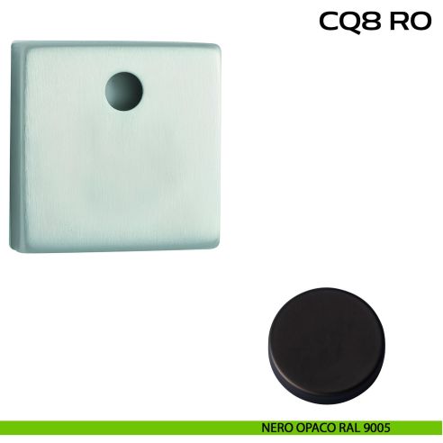 Bocchetta quadrata con foro asse per cilindretti con codolo 50x50 mm Reguitti CQ8RO nero