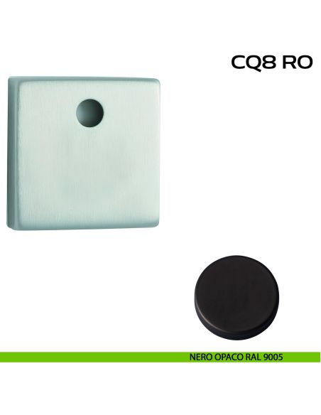 Bocchetta quadrata con foro asse per cilindretti con codolo 50x50 mm Reguitti CQ8RO nero