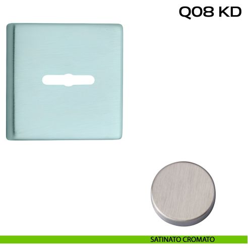 Coppia bocchette quadrate con foro doppia mappa 50x50 mm Reguitti Q08KD satinato