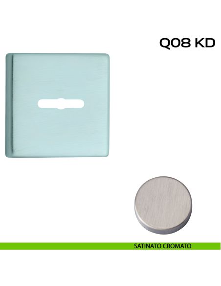 Coppia bocchette quadrate con foro doppia mappa 50x50 mm Reguitti Q08KD satinato