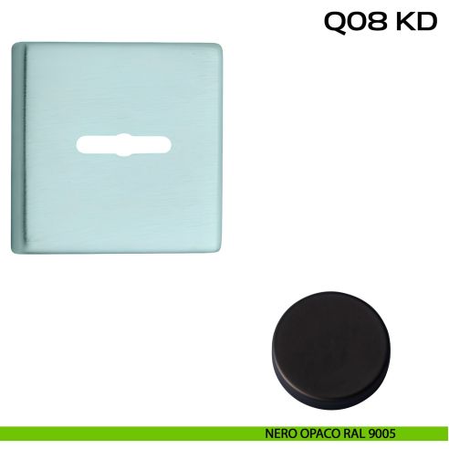 Coppia bocchette quadrate con foro doppia mappa 50x50 mm Reguitti Q08KD nero