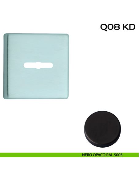 Coppia bocchette quadrate con foro doppia mappa 50x50 mm Reguitti Q08KD nero