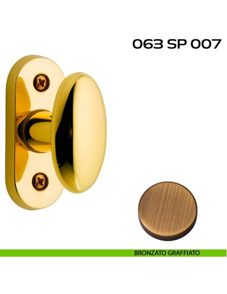 Segretino piccolo per porta con rosetta 27x67x7 mm Reguitti 063SP007 bronzato
