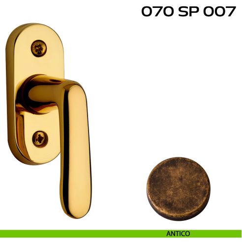 Segretino piccolo per porta con rosetta 27x67x7 mm Reguitti 070SP007 antico