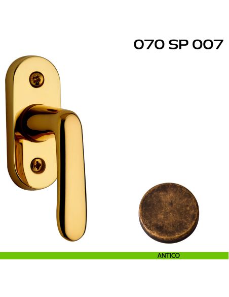 Segretino piccolo per porta con rosetta 27x67x7 mm Reguitti 070SP007 antico
