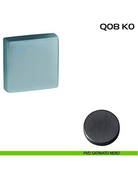 Coppia bocchette coprivite quadrate diametro 50x10 mm Reguitti Q08K0 pvd nero