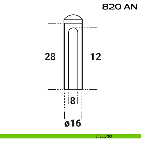 Cappuccio in ottone per cerniere anuba ø16 mm Reguitti 820AN016 disegno