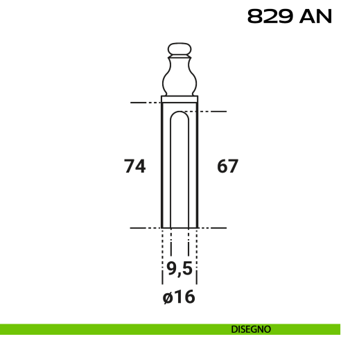 Copricerniera Reguitti 829ANG16 per Cerniera Anuba Registrabile Ø16 mm disegno