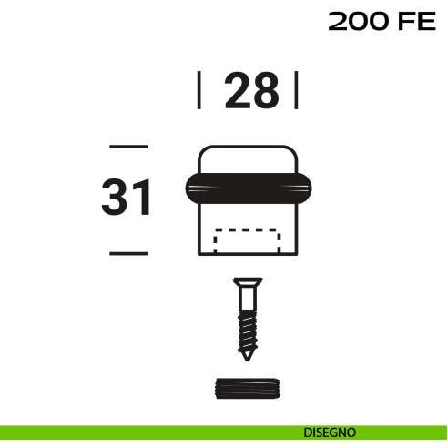 Fermaporta a pavimento Reguitti 200FE disegno