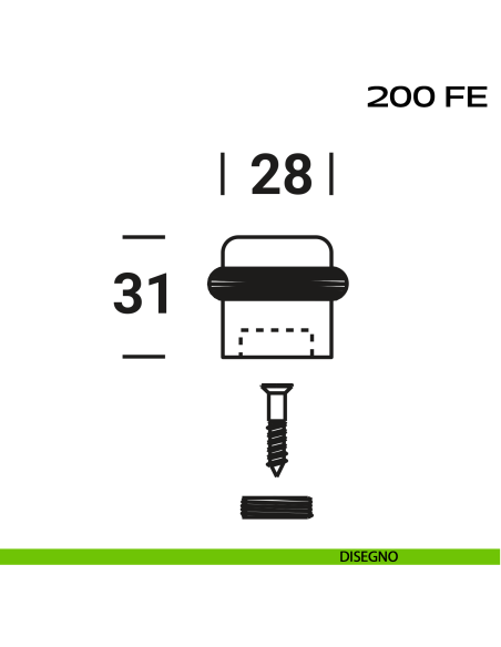 Fermaporta a pavimento Reguitti 200FE disegno