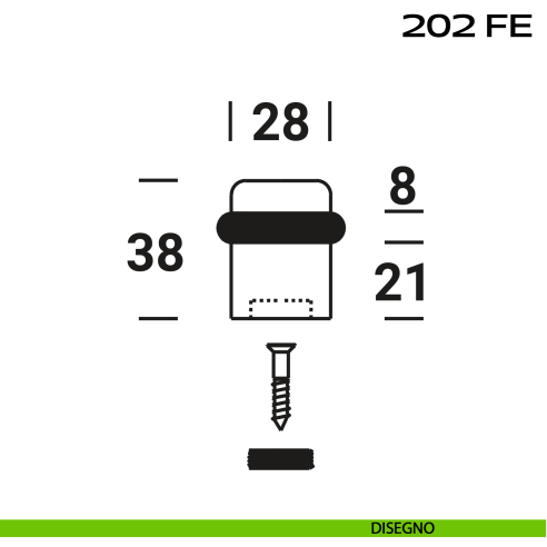 Fermaporta a pavimento Reguitti 202FE disegno