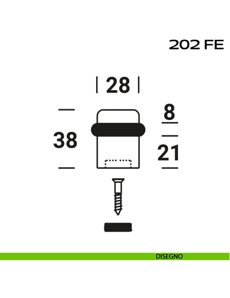 Fermaporta a pavimento Reguitti 202FE disegno
