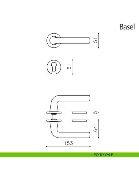 Maniglia per porta Basel Olivari foro yale
