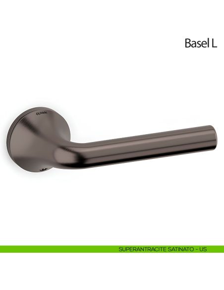 Maniglia per porta Basel L Olivari superantracite