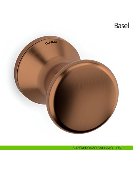 Pomello per porta Basel girevole Olivari bassa bronzo