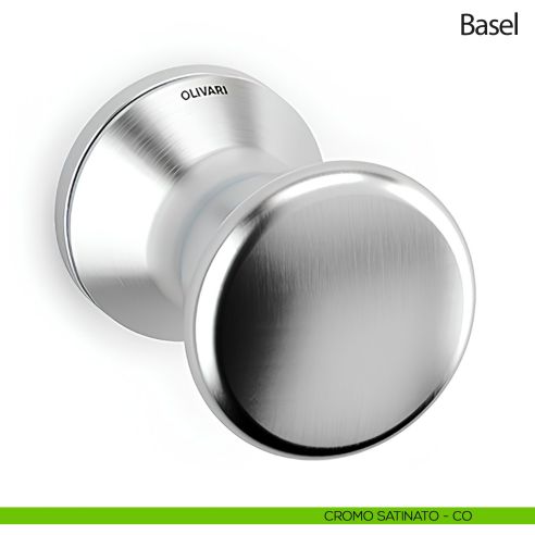 Pomello per porta Basel fisso Olivari bassa satinato