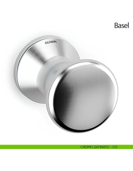 Pomello per porta Basel fisso Olivari bassa satinato