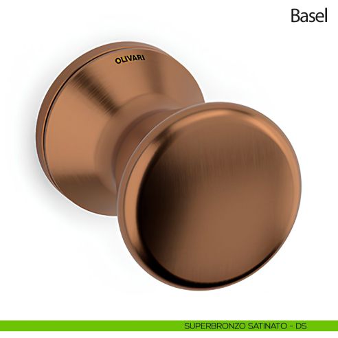Pomello per porta Basel fisso Olivari bassa bronzo