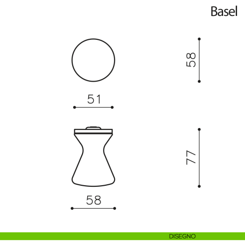 Pomello per porta Basel fisso Olivari bassa disegno