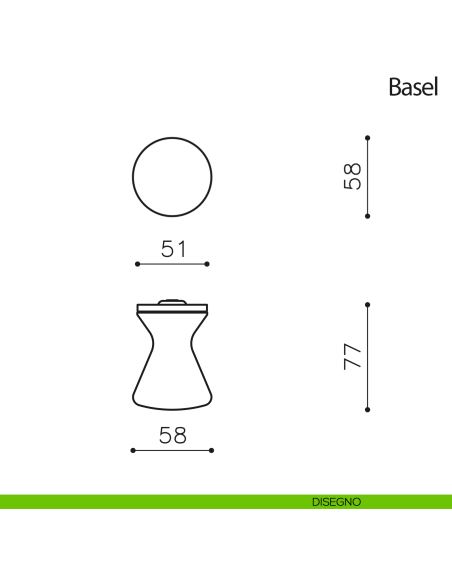 Pomello per porta Basel fisso Olivari bassa disegno