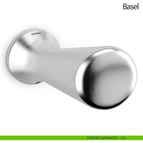 Pomello per porta zancato Basel girevole Olivari bassa cromo satinato