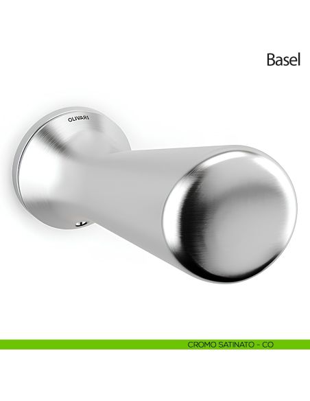 Pomello per porta zancato Basel fisso Olivari bassa cromo satinato