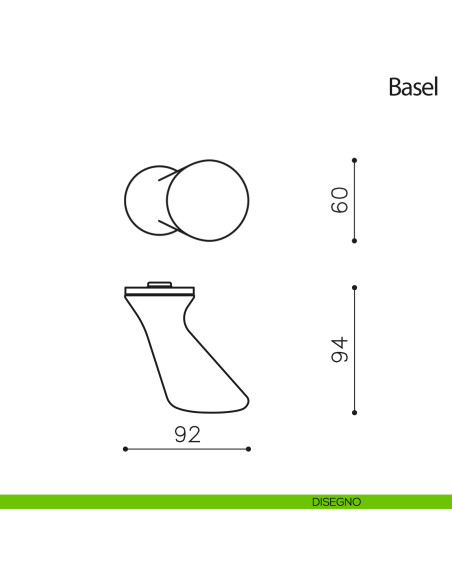 Pomello per porta zancato Basel fisso Olivari bassa disegno