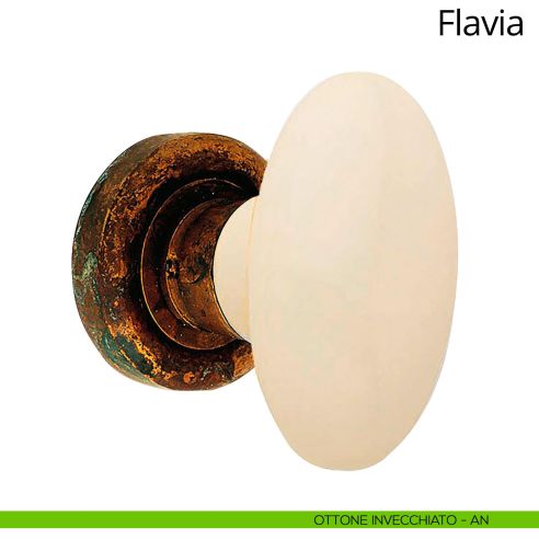 Pomello per porta girevole con porcellana avorio Flavia Linea Calì anticato