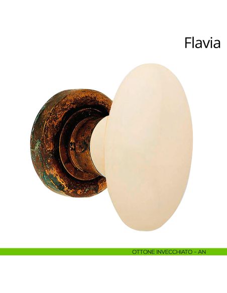 Pomello per porta girevole con porcellana avorio Flavia Linea Calì anticato
