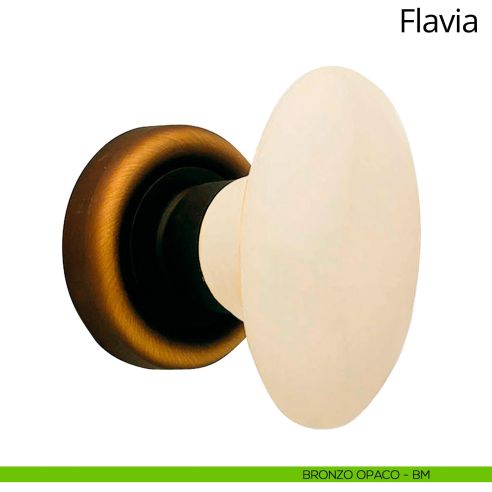 Pomello per porta girevole con porcellana avorio Flavia Linea Calì bronzo
