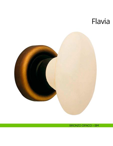Pomello per porta girevole con porcellana avorio Flavia Linea Calì bronzo