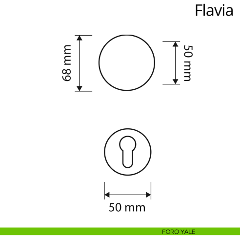 Pomello per porta girevole con porcellana avorio Flavia Linea Calì foro yale