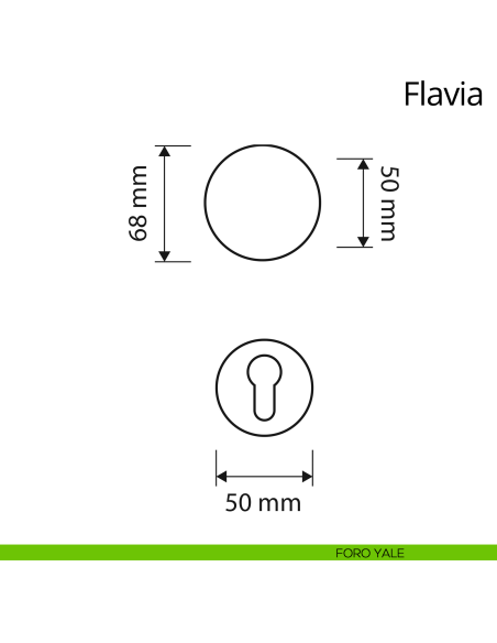 Pomello per porta girevole con porcellana avorio Flavia Linea Calì foro yale