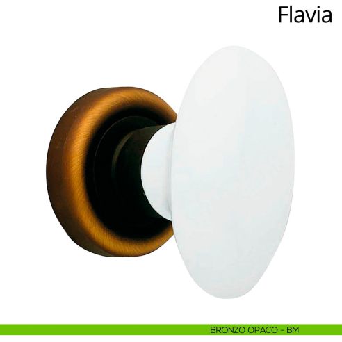 Pomello per porta girevole con porcellana bianca Flavia Linea Calì bronzo