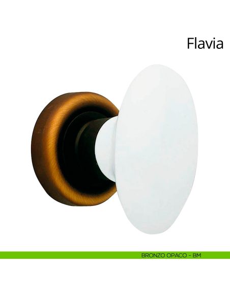 Pomello per porta girevole con porcellana bianca Flavia Linea Calì bronzo