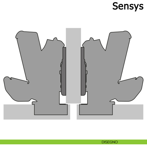Cerniera Hettich Sensys 165° ammortizzata per ante in mezza battuta