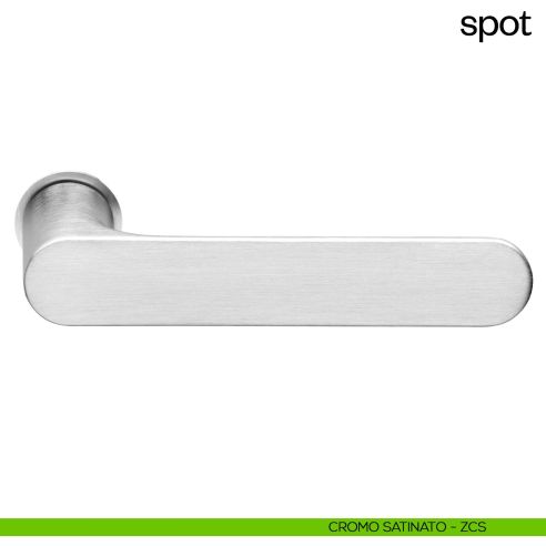 Maniglia per porta Spot dnd Handles con rosetta minimale Unico cromo satinato