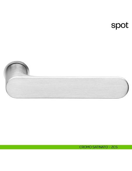 Maniglia per porta Spot dnd Handles con rosetta minimale Unico cromo satinato