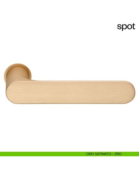 Maniglia per porta Spot dnd Handles con rosetta minimale Unico oro satinato