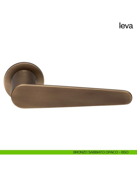 Maniglia per porta Leva dnd Handles con rosetta e bocchetta tonda fine bronzo