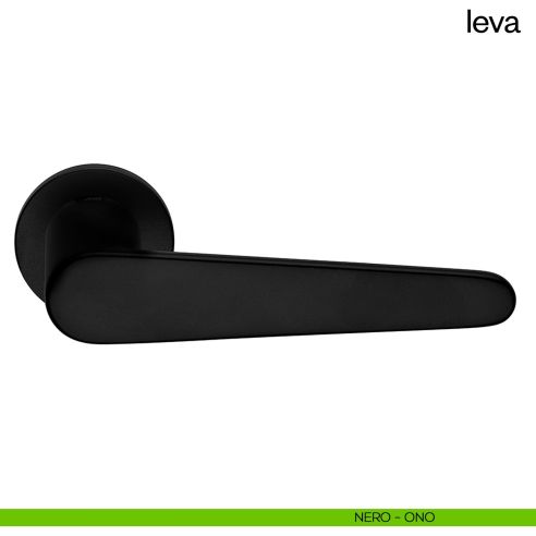 Maniglia per porta Leva dnd Handles con rosetta e bocchetta tonda fine nero