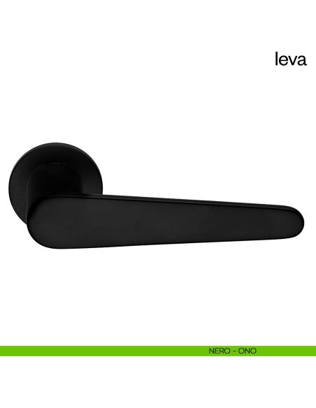 Maniglia per porta Leva dnd Handles con rosetta e bocchetta tonda fine nero