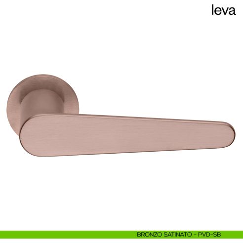 Maniglia per porta Leva dnd Handles con rosetta e bocchetta tonda fine bronzo satinato