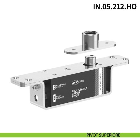 Cerniera pivot idraulica per porta a bilico JNF IN.05.212.HO chiusura automatica portata 200 kg Satinato