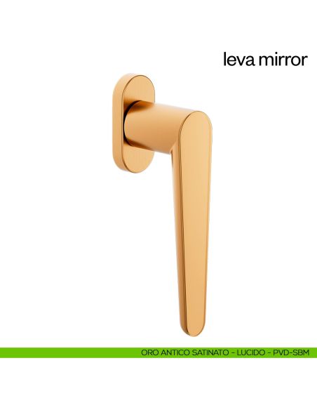 Maniglia per finestra martellina DK Leva Mirror dnd oro lucido - satinato