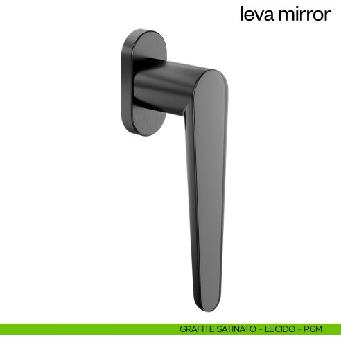 Maniglia per finestra martellina DK Leva Mirror dnd grafite satinato - lucido