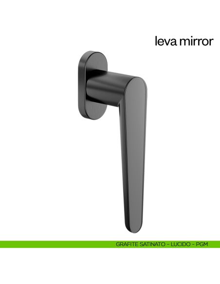 Maniglia per finestra martellina DK Leva Mirror dnd grafite satinato - lucido